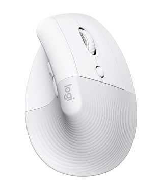 Logitech Lift Vertical Ergonomic Wireless Mouse Pale Grey